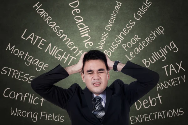 Confused businessman having problems — Stock Photo, Image