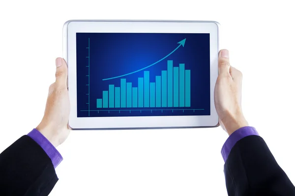 Digital tablet with growth chart — Stock Photo, Image