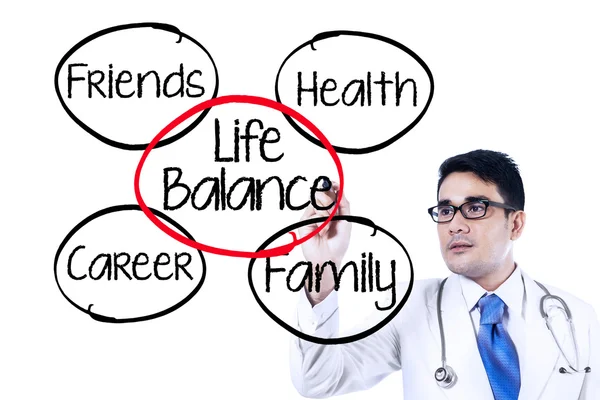 Arzt macht Life-Balance-Konzept — Stockfoto