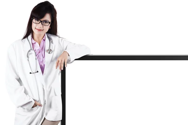 Doctor with empty board — Stock Photo, Image