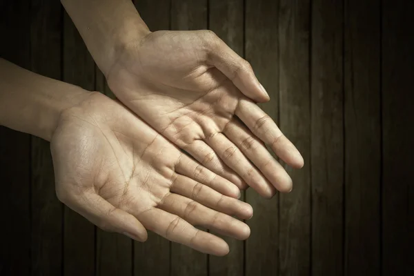 Manos tapadas juntas — Foto de Stock