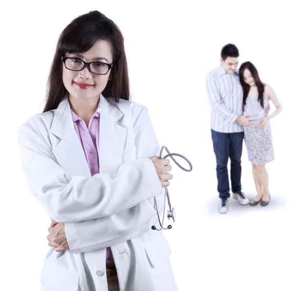 Female obstetrician with her patient — Stock Photo, Image