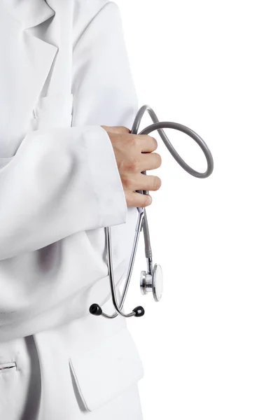 Stetoskop i läkarens hand — Stockfoto