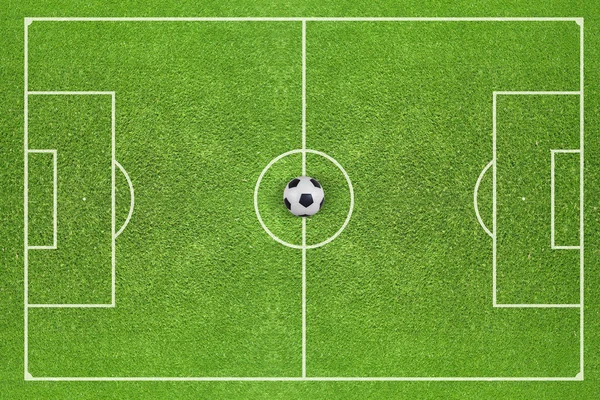 Soccer field with a soccer ball 1 — Stock Photo, Image