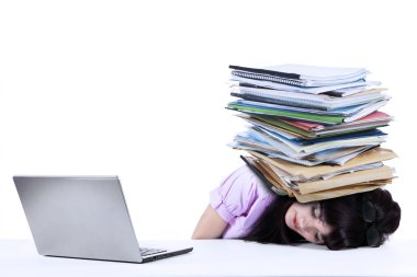 izole belgelerle overworked iş kadını