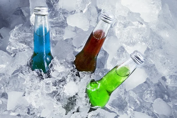 Fresh beers in the ice cube — Stock Photo, Image