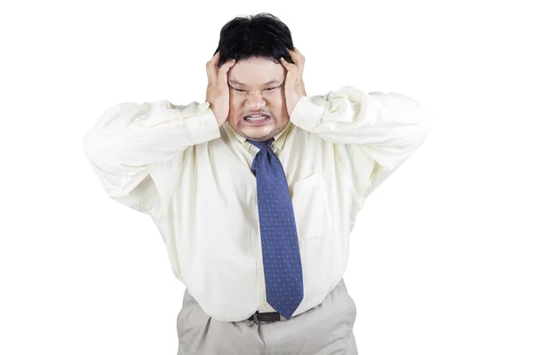 Stressful an obesity businessman — Stock Photo, Image