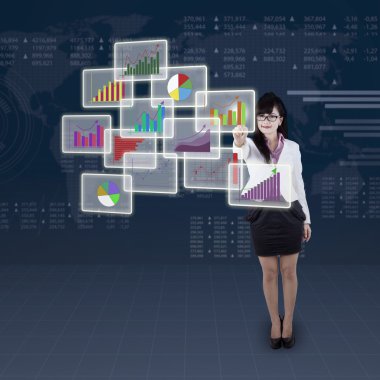 iş kadını seçerek bir iş grafiği