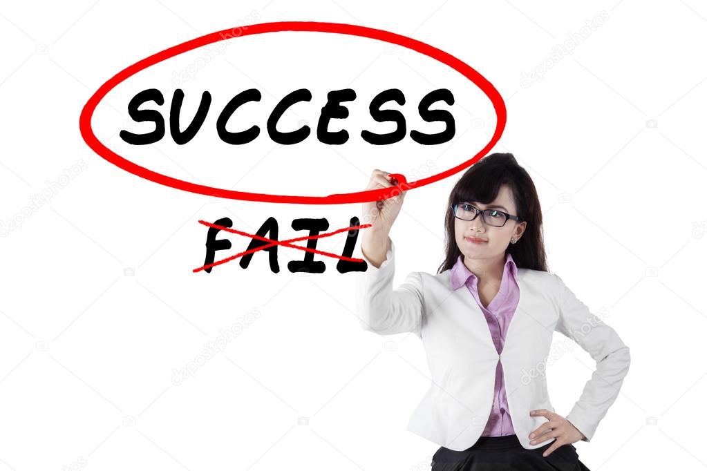 Businesswoman decided to success