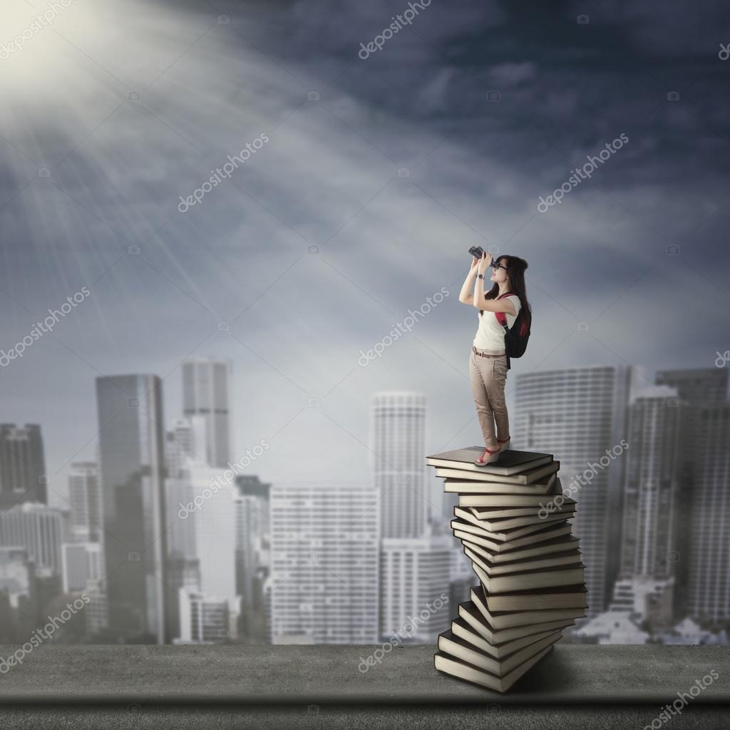 Female student looking for her future — Stock Photo © realinemedia