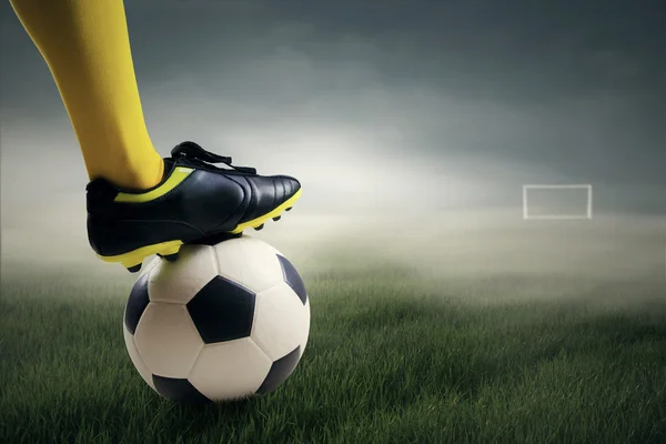 Soccer player ready to kick the ball — Stock Photo, Image