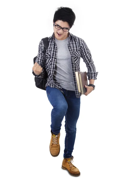 Male student expresing success — Stock Photo, Image