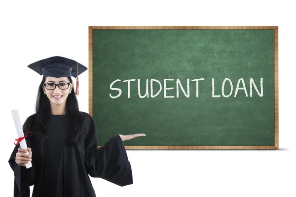 Text bakalářské a studentské půjčky — Stock fotografie