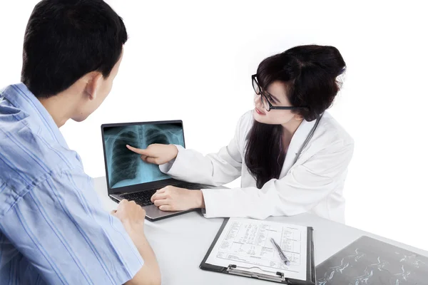 Doctor with male patient isolated — Stock Photo, Image