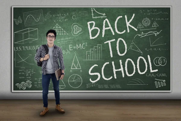 Male student back to school — Stock Photo, Image
