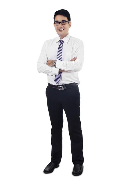 Modern businessman isolated on white — Stock Photo, Image
