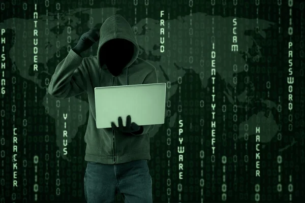 Confused hacker — Stock Photo, Image