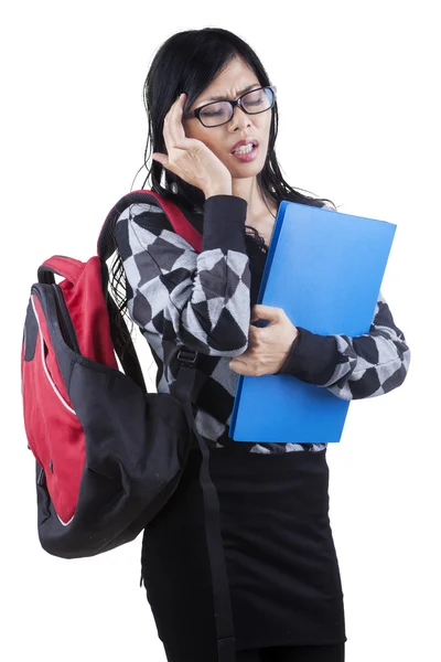 Female student feel dizzy Stock Picture