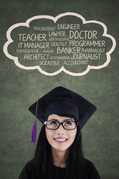 Young diploma with her dream — Stock Photo, Image