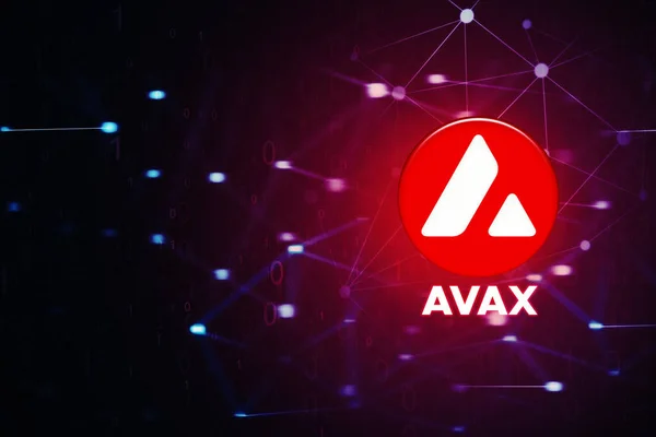 Avax Coin Cryptocurrency Network Connection Virtual Screen Background — 스톡 사진