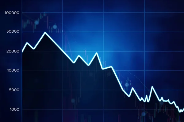 Image Declining Finance Statistic Virtual Screen Background — Stock Photo, Image