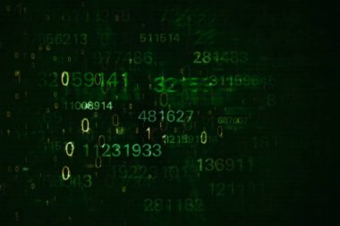 Sanal ekran arka planına sahip siber uzayda ikili kod arkaplanı resmi