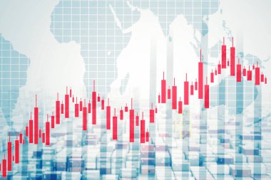 Endüstriyel port arka planına sahip şamdan diyagramının çifte görüntüsü