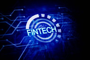 Siber uzayda devre kartına bağlanan fintech düğmesinin resmi