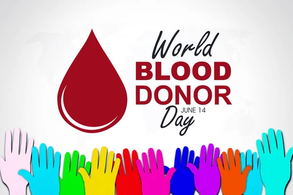 Renkli Kağıt Elli Dünya Kan Bağışı Günü Metni Beyaz Arkaplanda — Stok fotoğraf