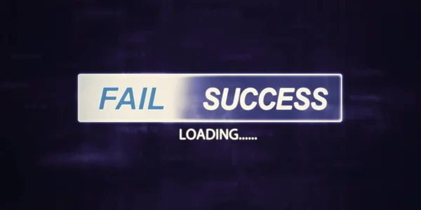 Image Loading Success Bar Turned Fail Process Dark Background — Stock Photo, Image