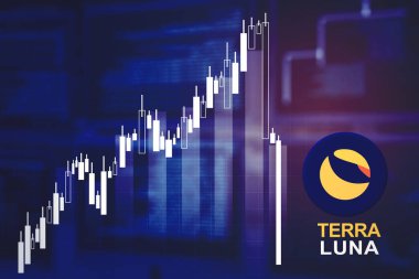 Mum boyası grafiği, sanal ekran arkaplanı ile ay fiyatının düştüğünü gösteriyor