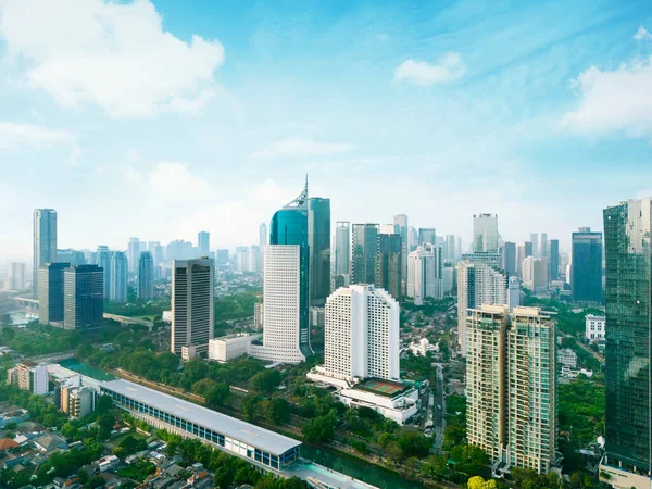Jakarta Індонезія Серпня 2022 Року Чудовий Вигляд Висотних Будівель Місті — стокове фото