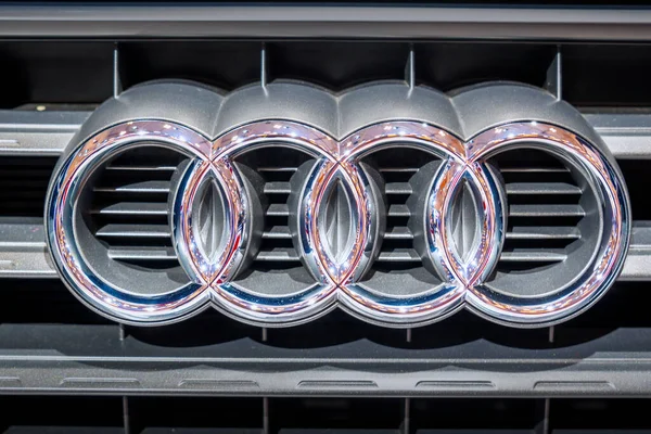 Tangerang Indonesia September 2022 Closeup Audi Car Symbol Gaikindo Indonesia — Stock Photo, Image