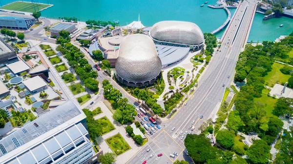 Σιγκαπούρη Σεπτεμβρίου 2022 Θέα Drone Του Κτιρίου Esplanade Theater Στη — Φωτογραφία Αρχείου