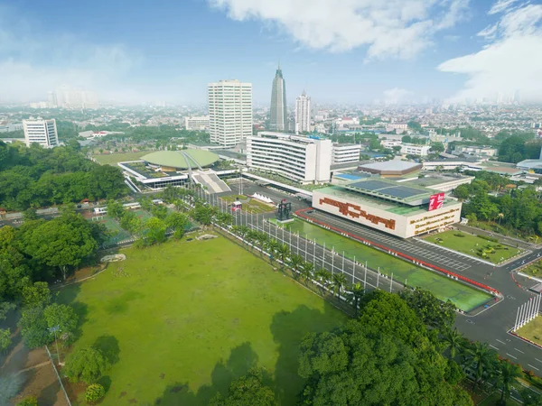 Jakarta Indonésie Září 2022 Letecký Pohled Budovu Dpr Mpr Hlavním — Stock fotografie