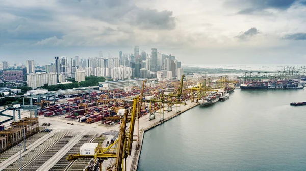 Singapura Setembro 2022 Vista Aérea Porto Keppel Com Arranha Céu — Fotografia de Stock