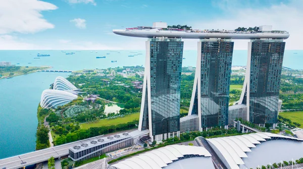 Singapore September 2022 Luchtfoto Van Marina Bay Sands Hotel Met — Stockfoto