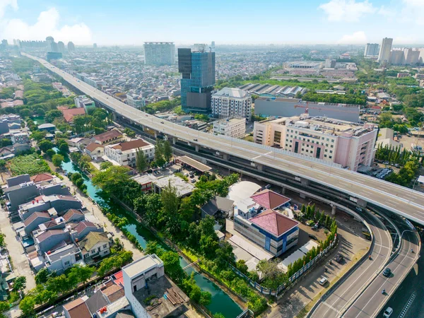 Jakarta Indonézia Szeptember 2022 Drone View Kelapa Gading Pulo Gebang — Stock Fotó