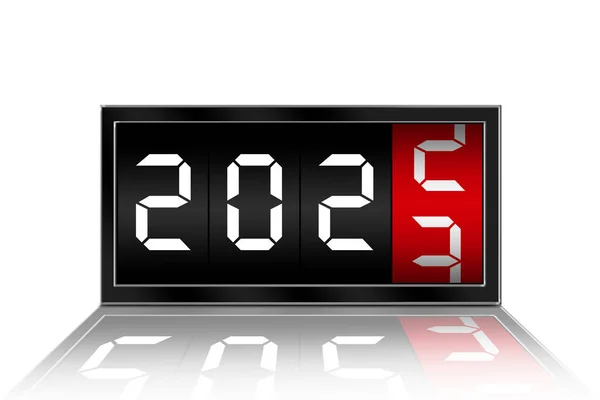 Close Digital Clock Changing Number 2022 Number 2023 Studio Isolated — Stock Photo, Image