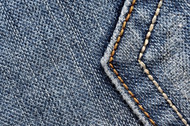 Denim kot desen desen, cep dikişi kumaş detay arkaplanı kapat.