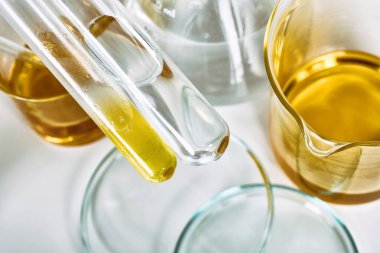 Bilim laboratuarı, test tüpünde kimyasal madde, araştırma ve tıbbi formüle etme.