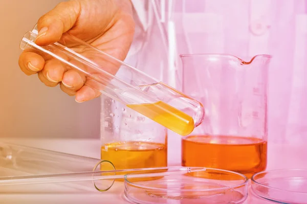 Laboratorio Scientifico Sostanza Chimica Provetta Ricerca Formulazione Medica — Foto Stock