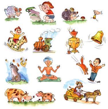 beyaz zemin üzerinde Funny kids