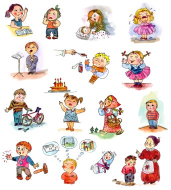 beyaz zemin üzerinde Funny kids