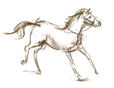 Horse. Hand-drawn
