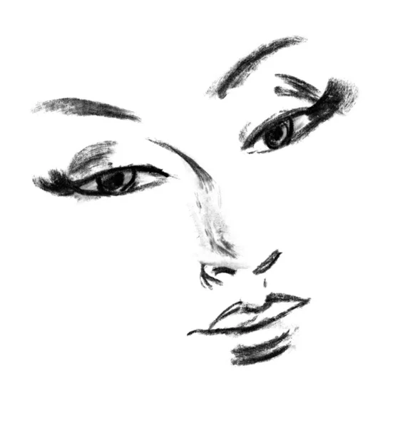 Female silhouette, sketch — Stock Photo, Image