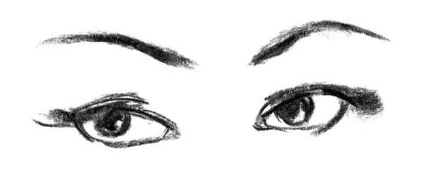 Olho feminino close-up, esboço — Fotografia de Stock