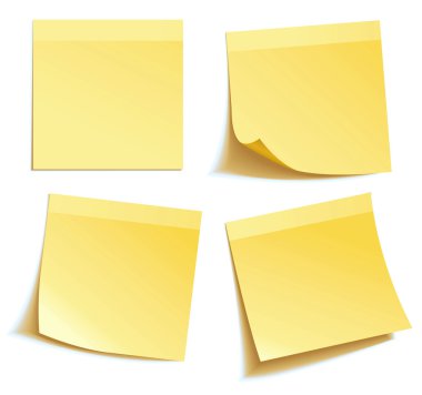Yellow stick note clipart