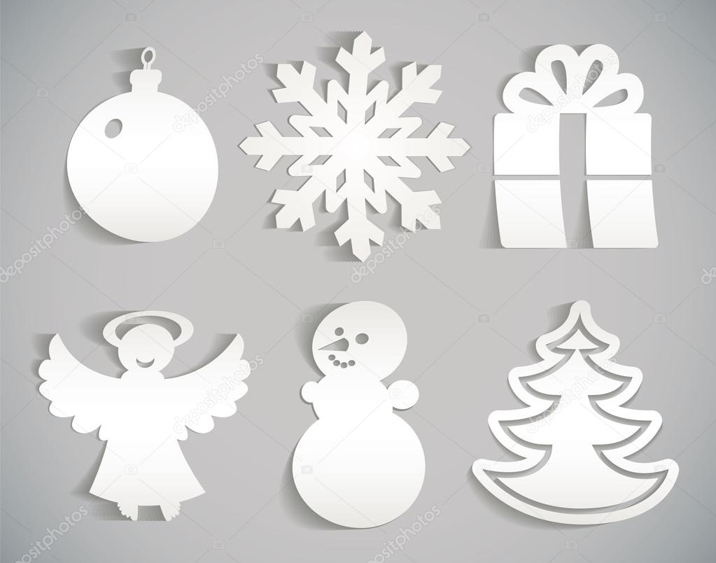 Christmas icon cut from paper