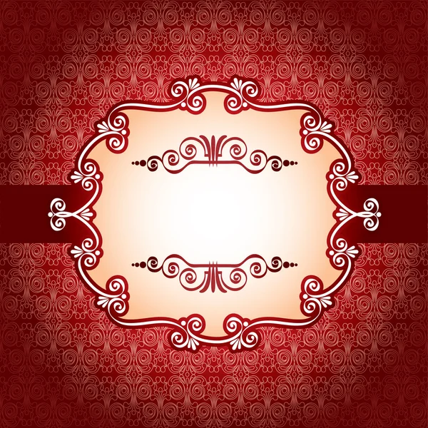 Vintage frame on damask background — Stock Vector